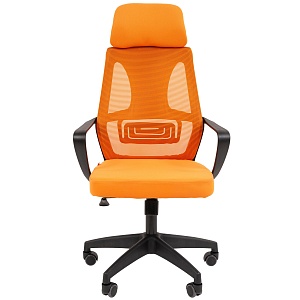 Офисное кресло CHAIRMAN CH636, ткань/сетка, оранжевый, черный пластик (M)